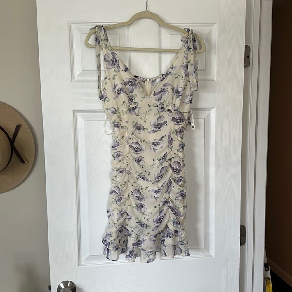 Floral Ruched Mini Dress